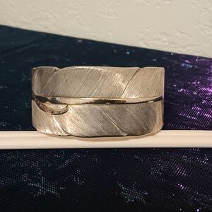 Vintage Montana Silversmiths Golden Feather Cuff Bracelet Southwestern